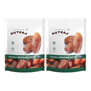 Nutraj UAE Arabian Dates 1kg (500g X 2) Pouch|Khajur|