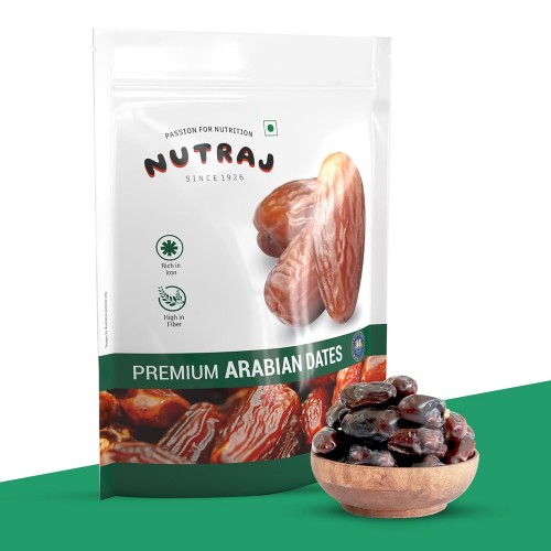 Nutraj UAE Arabian Dates 1kg (500g X 2) Pouch|Khajur|