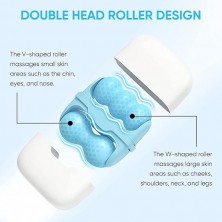 2 in 1 W+V Shaped Ice Roller For Face Eyes and Neck To Brighten Skin & Enhance Your Natural Glow/Reusable Facial Treatment to Tighten & Tone Skin & De-Puff The Eye Area