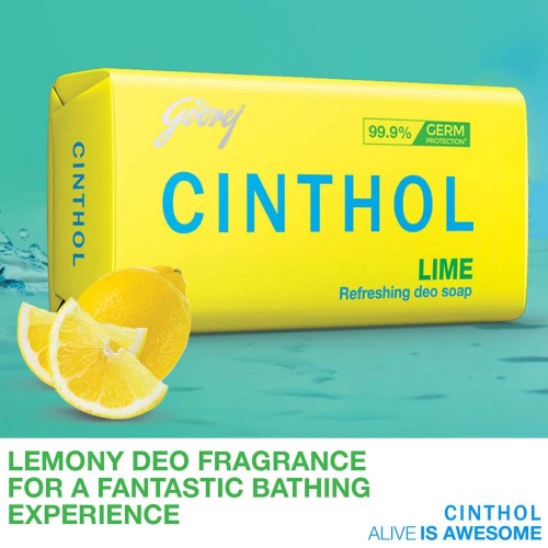 Cinthol Lime Refreshing Deo Soap: 4x150 gms