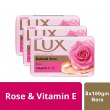 Lux Even-Toned Rose & Vitamin C+E Beauty Soap: 3X150 gms