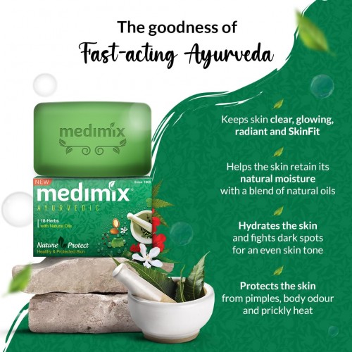 Medimix Ayurvedic Classic 18 Herbs Soap: 4x125 gms