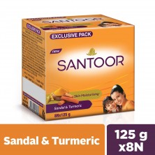 Santoor Sandal & Turmeric Soap: 8x125 gms