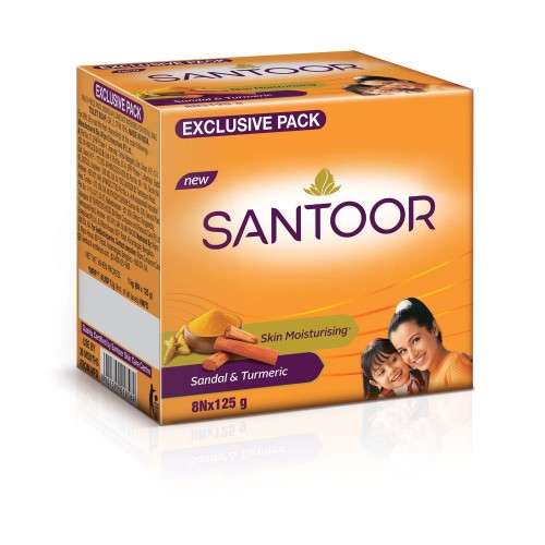 Santoor Sandal & Turmeric Soap: 4x150 gms