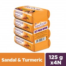 Santoor Sandal & Turmeric Soap: 4x125 gms