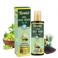 MORVIKA Amla Black Sesame Hair Oil For Hair Fall Control and Hair Growth - Comb Applicator Bottle for Men & Women 100 Ml