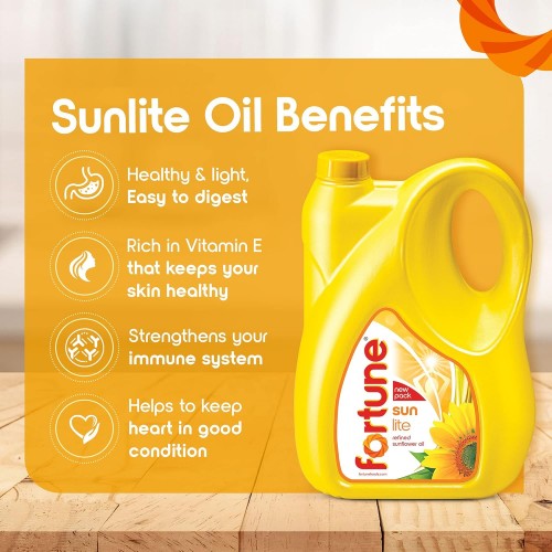 Fortune Sunlite Refined Sunflower Oil, 5L Jar