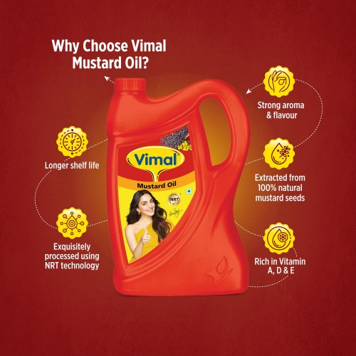 Vimal Mustard Oil: Healthy Oil for Cooking and Vibrant Lifestyle 5 liter