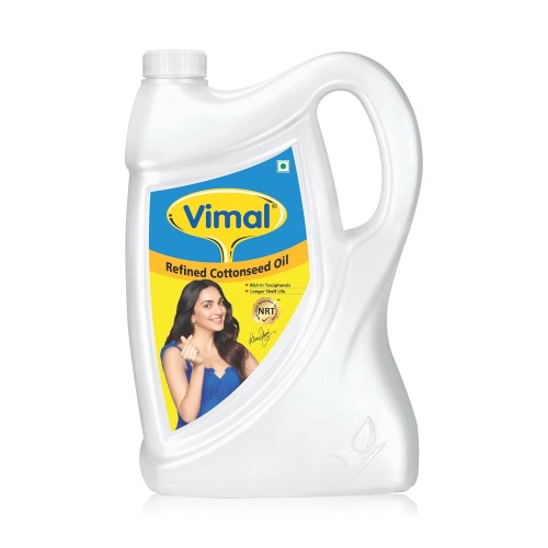 Vimal Refined Cottonseed Oil:Healthy Vimal Kapasiya Cooking Oil 5 Ltr