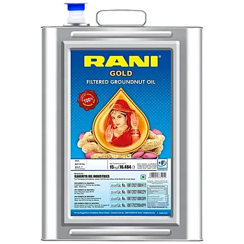 Rani Gold Filtered Groundnut Oil, 15 kg Tin