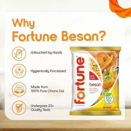 Fortune Chana Besan, 100% Chana Dal 100% Taste, 500 g